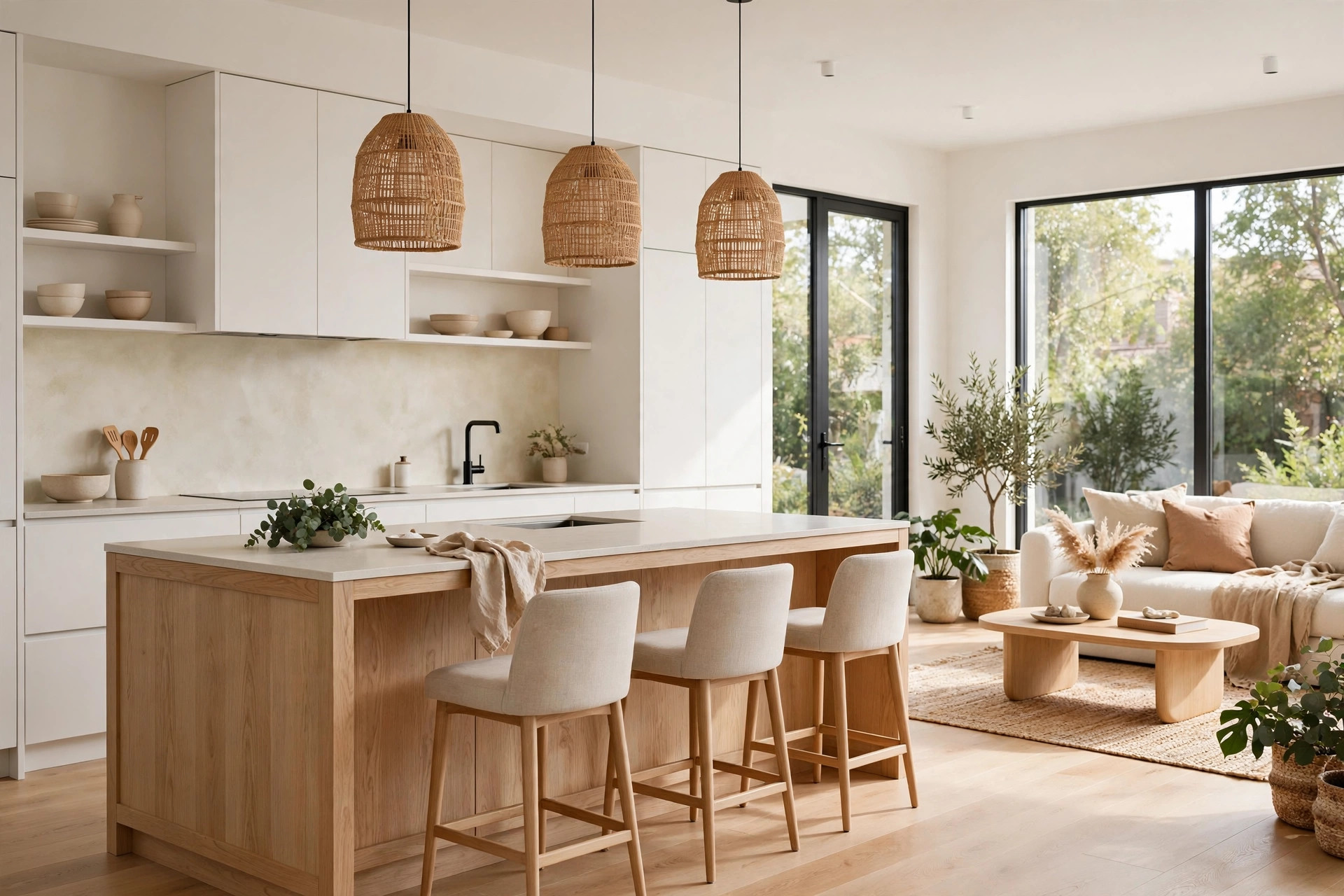 Renovated open-plan kitchen and living space